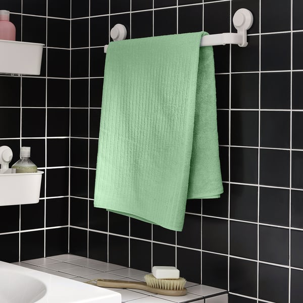 VÅGSJÖN bath sheet, light green, 100x150 cm