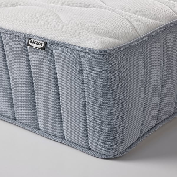 VÅGSTRANDA pocket sprung mattress, extra firm/light blue, 90x200 cm