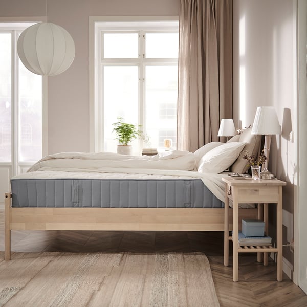 VÅGSTRANDA pocket sprung mattress, extra firm/light blue, 140x200 cm