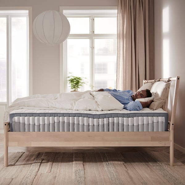 VÅGSTRANDA pocket sprung mattress, extra firm/light blue, 140x200 cm