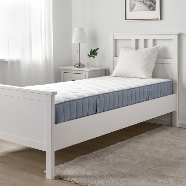 VÅGSTRANDA pocket sprung mattress, firm/light blue, 90x200 cm