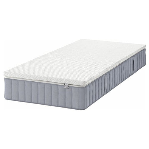 VALEVÅG - Mattress and topper, extra firm blue/Nordberget white,80x200 cm