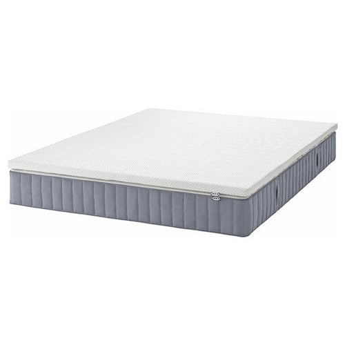 VALEVÅG - Mattress and topper, extra rigid light blue/Nordberget white,140x200 cm