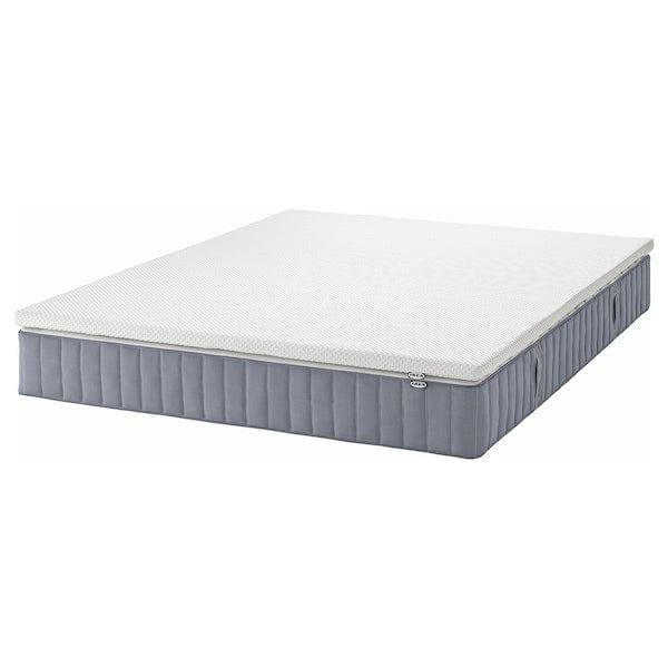 VALEVÅG - Mattress and topper, extra rigid light blue/Nordberget white,140x200 cm