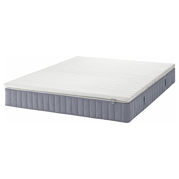 VALEVÅG mattress and mattress pad, firm light blue/Nisseholm white, 140x200 cm