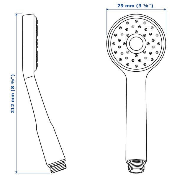 VALLAMOSSE single-spray handshower, chrome-plated, 80 mm