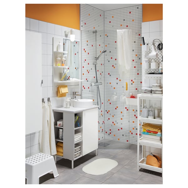 VALLAMOSSE riser rail with handshower kit, chrome-plated, 80 mm