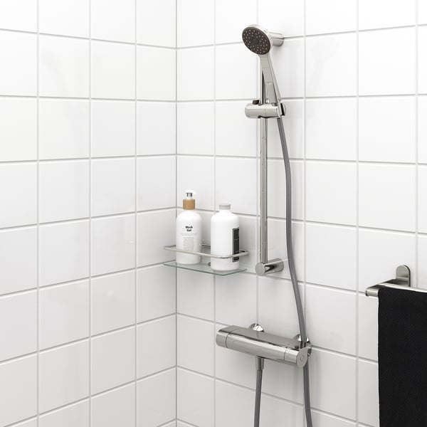 VALLAMOSSE riser rail with handshower kit, chrome-plated, 80 mm