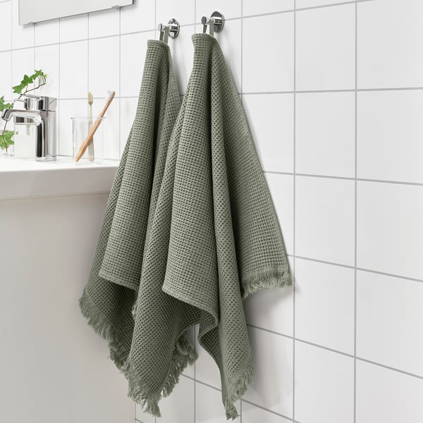 VALLASÅN hand towel, light green, 50x100 cm