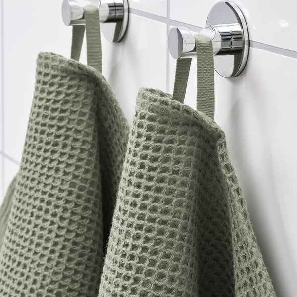 VALLASÅN bath sheet, light green, 100x150 cm