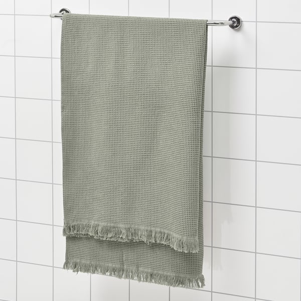 VALLASÅN bath sheet, light green, 100x150 cm