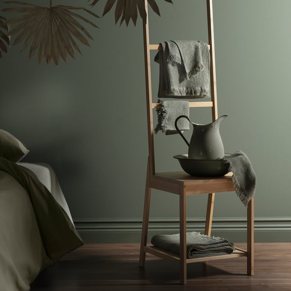 VALLASÅN bath sheet, light green, 100x150 cm