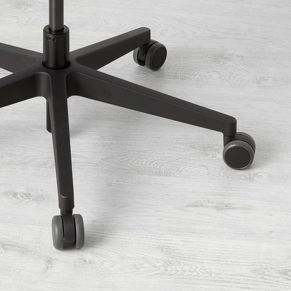 VALLFJÄLLET office chair with armrests, Gunnared grey