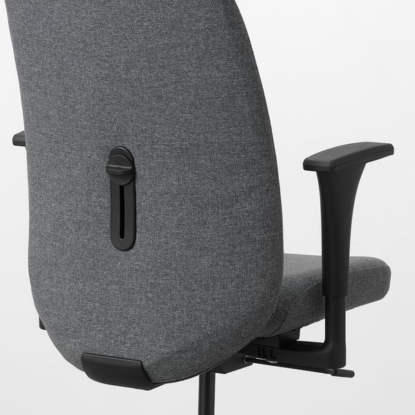 VALLFJÄLLET office chair with armrests, Gunnared grey