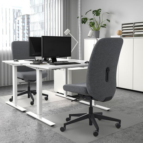 VALLFJÄLLET office chair, Gunnared grey, 50x100x72 cm