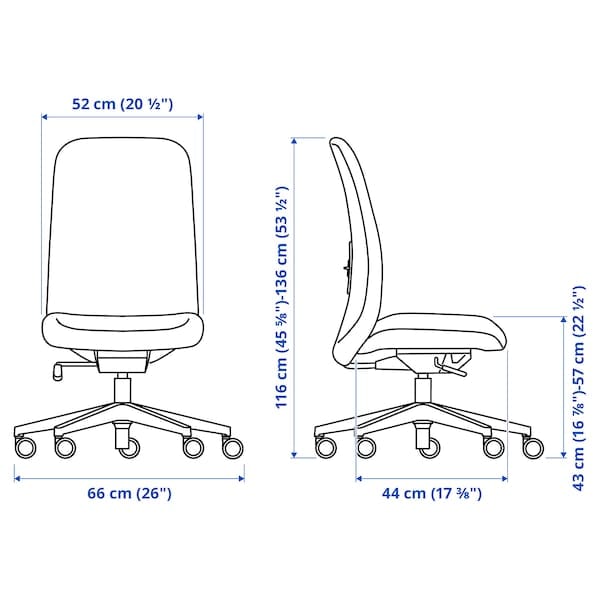 Ikea VALLFJÄLLET - Office chair, Gunnared grey ,