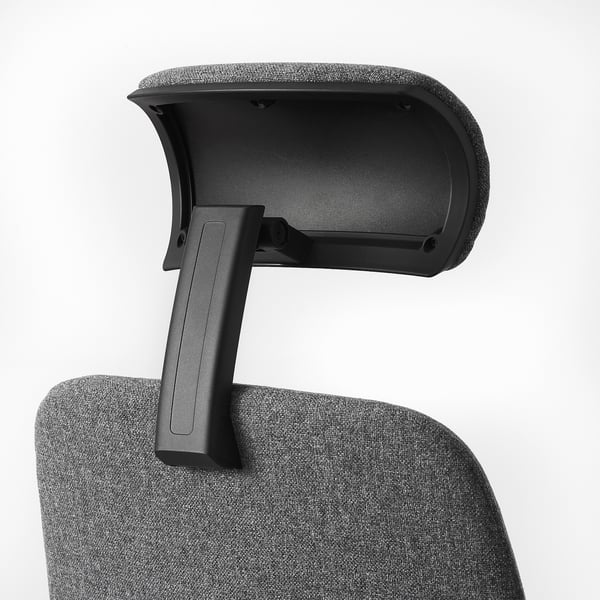 VALLFJÄLLET office chair with headrest, Gunnared grey