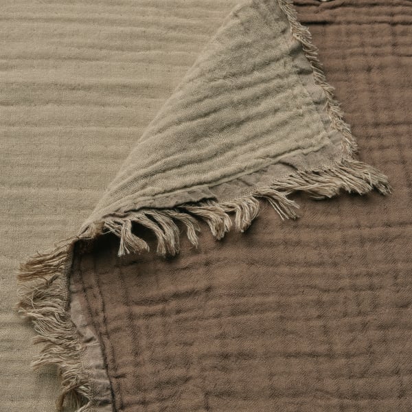 VALLKRASSING - VALLKRASSING Throw, light grey-brown, 150x200 cm