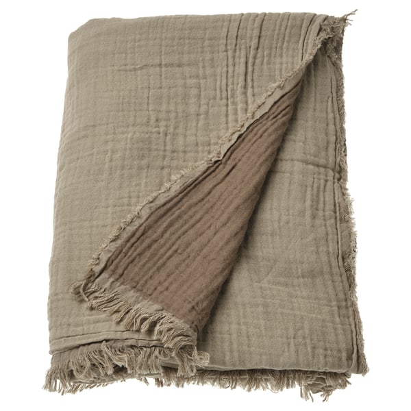 VALLKRASSING throw, light grey-brown, 150x200 cm