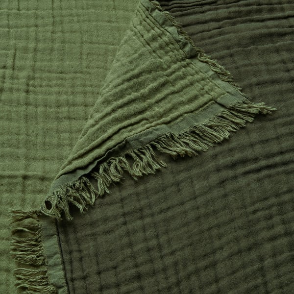 VALLKRASSING - VALLKRASSING Throw, grey-green, 150x200 cm