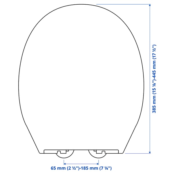 VALLOXEN toilet seat, white, 44x36.0 cm