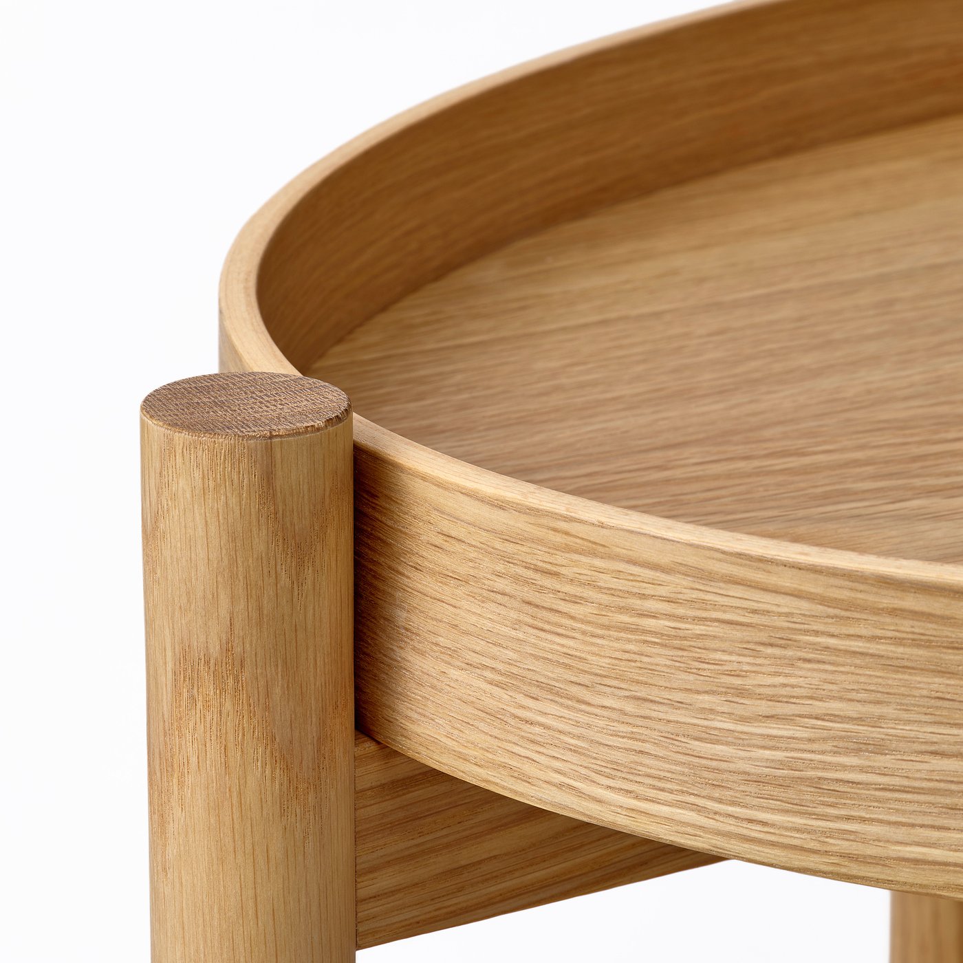 VALNÄS trolley table with storage, oak veneer, 76x56 cm