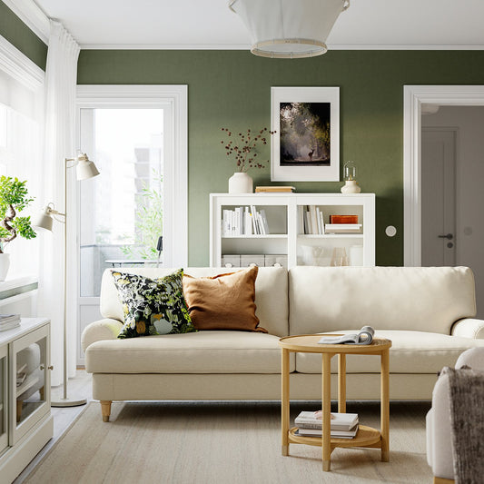 VALNÄS 3-seat sofa, Knäbäck light beige, 246x90x94 cm