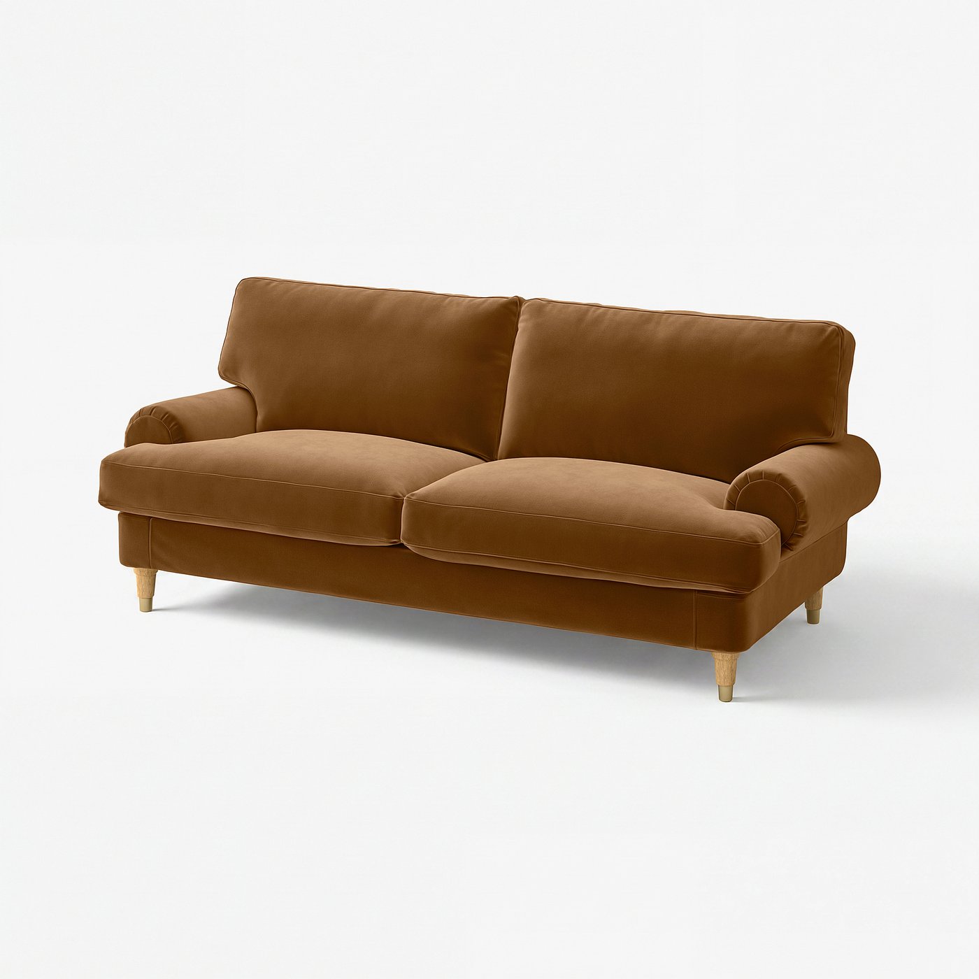 VALNÄS cover for 2-seat sofa, Alhamn dark yellow-brown