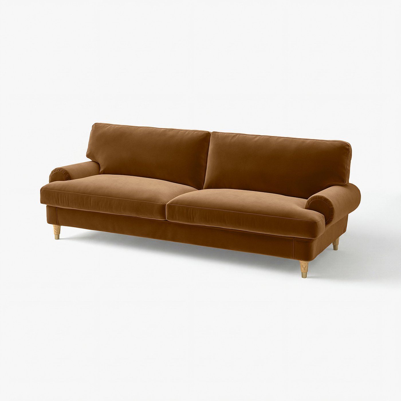 VALNÄS cover for 3-seat sofa, Alhamn dark yellow-brown