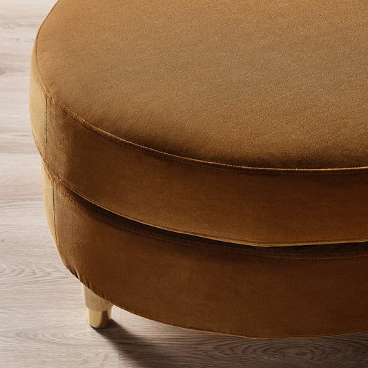 VALNÄS footstool, Alhamn dark yellow-brown, 97x43x70 cm