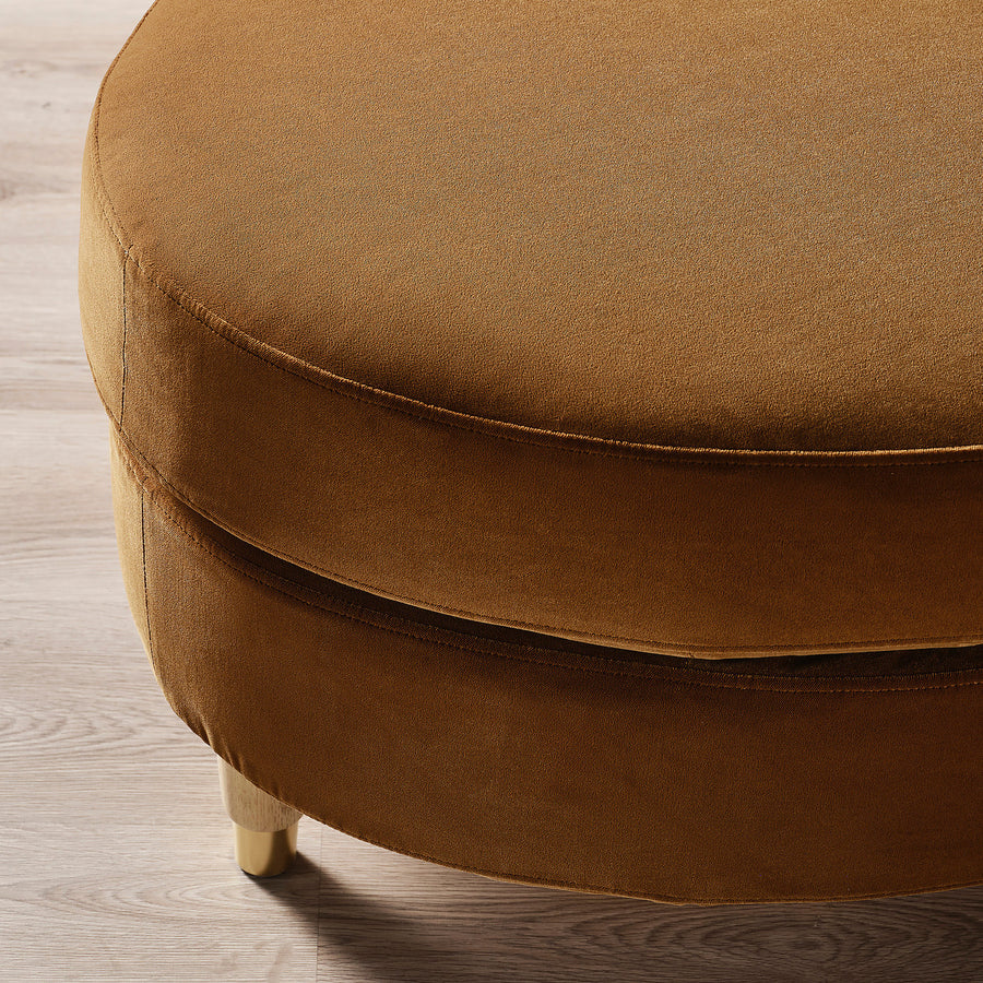 VALNÄS footstool, Alhamn dark yellow-brown, 97x43x70 cm