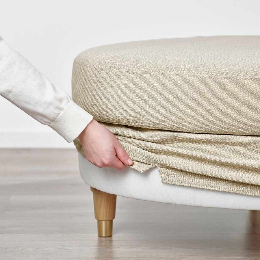 VALNÄS footstool, Knäbäck light beige, 97x43x70 cm