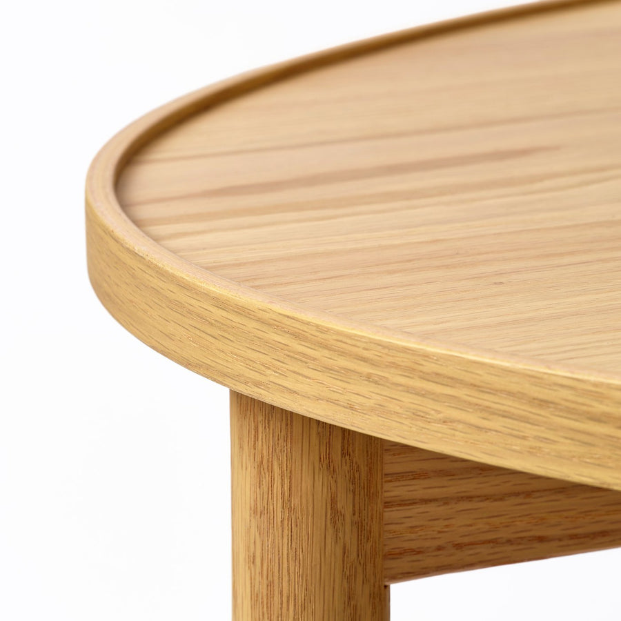 VALNÄS coffee table, oak veneer, 118x50 cm