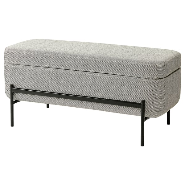 VALTORP bench, with storage/Viarp beige/brown, 103 cm