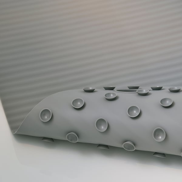 VALVATTNET - VALVATTNET Bathtub mat, grey, 33x84 cm