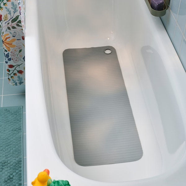 VALVATTNET bathtub mat, grey, 33x84 cm