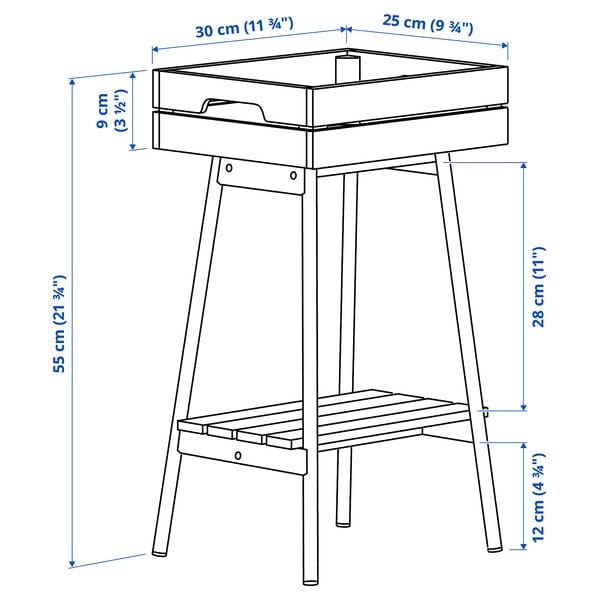 Ikea VANILJSTÅNG - Plant stand, pine/black, 55 cm