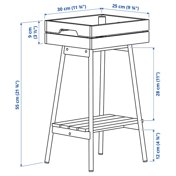 VANILJSTÅNG plant stand, pine/black, 55 cm