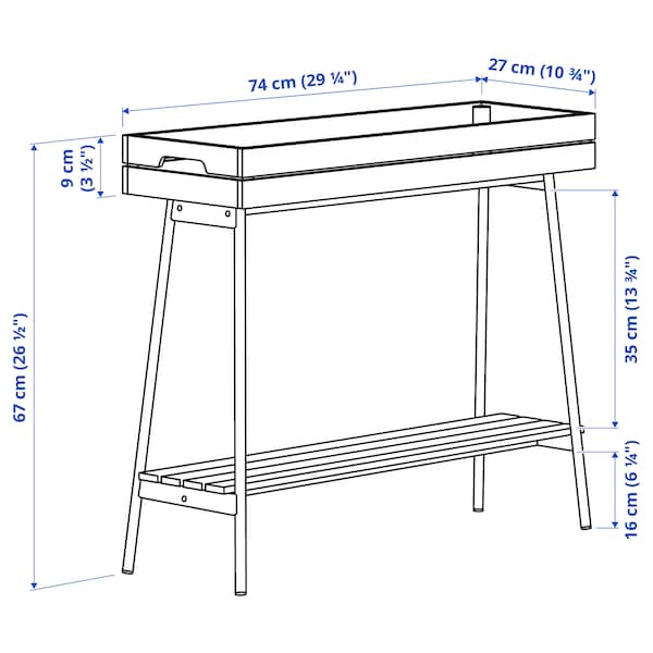 Ikea VANILJSTÅNG - Plant stand, pine/black, 67 cm