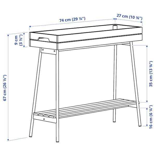 VANILJSTÅNG - Plant stand, pine/black, 67 cm