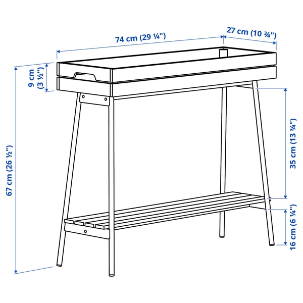 VANILJSTÅNG plant stand, pine/black, 67 cm