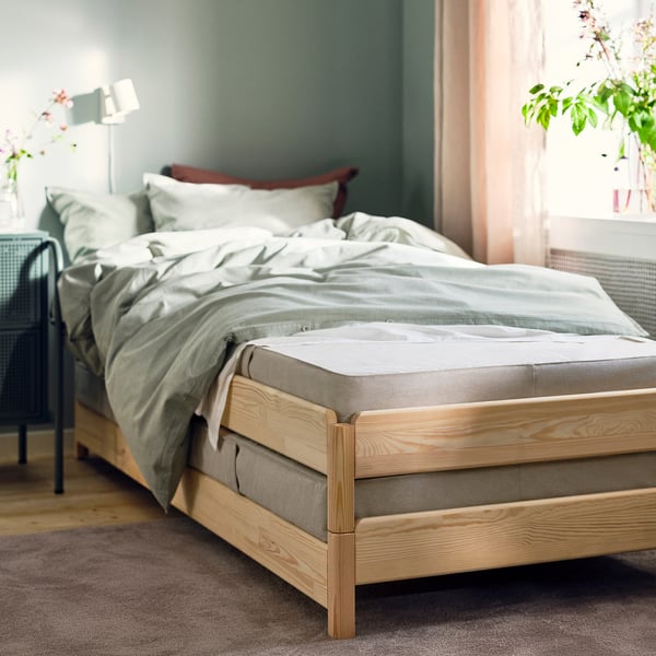 VANNAREID pocket sprung mattress, extra firm/beige, 80x200 cm