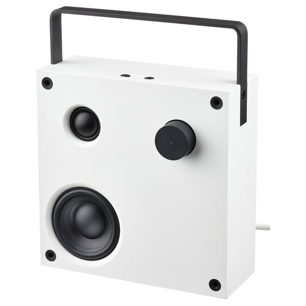VAPPEBY bluetooth speaker, white/gen 3, 20x20 cm