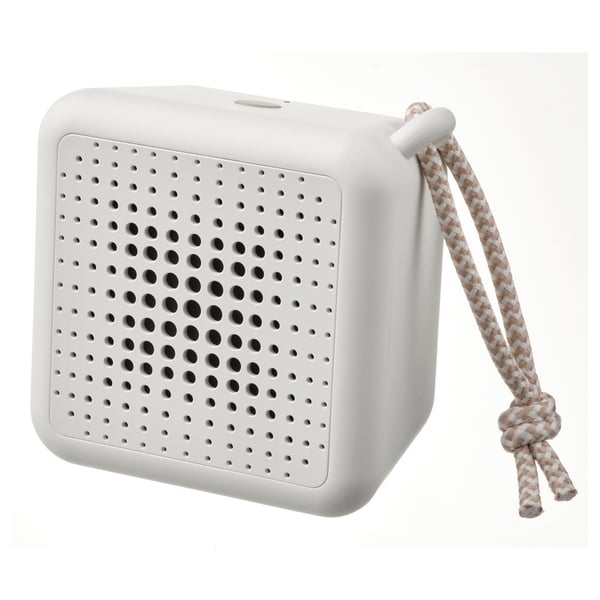 VAPPEBY portable bluetooth speaker, waterproof/white, 6x8 cm