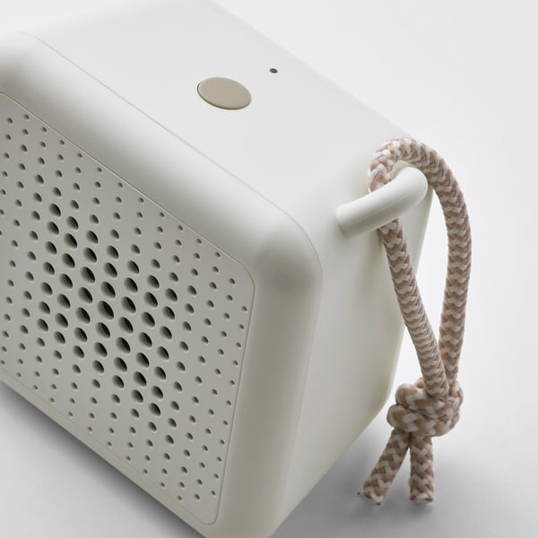 VAPPEBY portable bluetooth speaker, waterproof/white, 6x8 cm