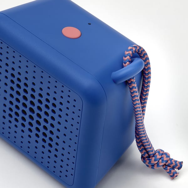 VAPPEBY portable bluetooth speaker, waterproof/blue, 6x8 cm