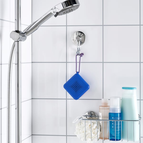 VAPPEBY portable bluetooth speaker, waterproof/blue, 6x8 cm