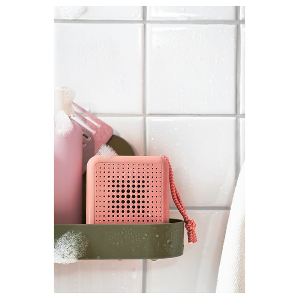 VAPPEBY portable bluetooth speaker, waterproof/pink, 6x8 cm