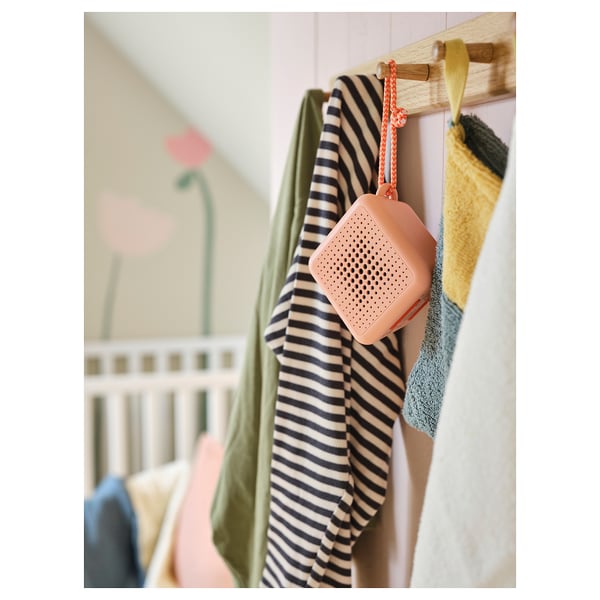 VAPPEBY portable bluetooth speaker, waterproof/pink, 6x8 cm