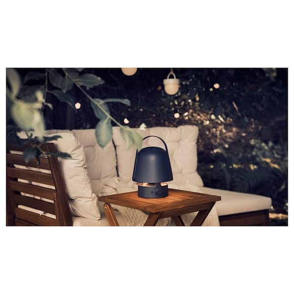 Ikea VAPPEBY - Bluetooth speaker lamp, outdoor/blue